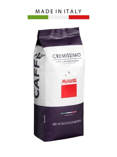 Кофе в зернах Musetti Cremissimo, 80% арабика - 20% робуста, 1 кг