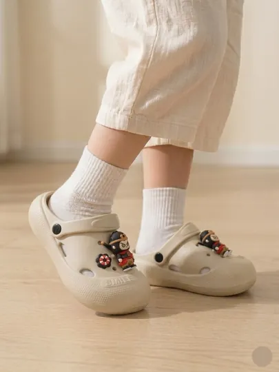 Детские кроксы, мягкая нескользящая летняя обувь, 27-38 — EVASHOE-LAPAQKROKS-МОЛОЧ-3738