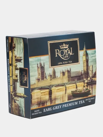 Чай черный Royal Life Earl Grey, 100 пакетиков, 200 г ()