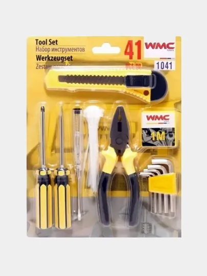 WMC TOOLS Набор инструментов, 41 предмет, WMC-1041 (50244) для дома и ремонта, компактный