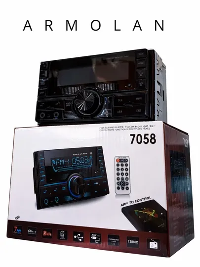 Автомагнитола 7058 1DIN Bluetooth USB AUX FM Радио – Пульт и управление через приложение