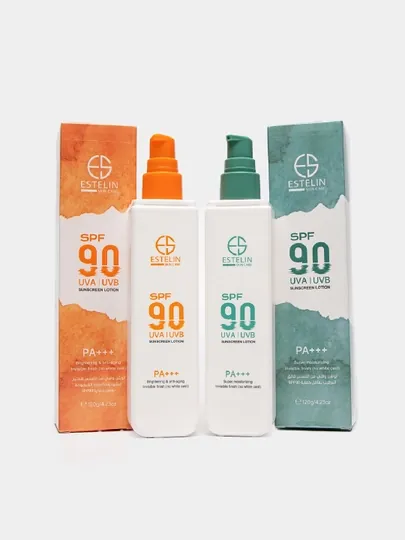 Солнцезащитный лосьон Estelin SPF 50, 90 PA+++, увлажняющий, лицо, тело, ниацинамид, 75 г