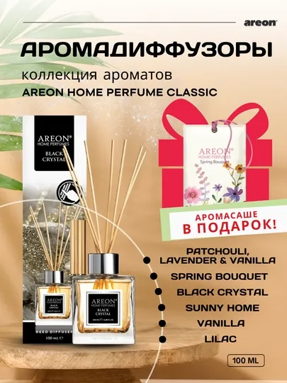 Диффузор для дома Areon, ароматизатор для офиса, освежитель воздуха, 100 мл + аромасаше