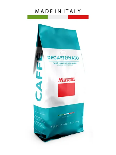 Кофе в зернах Musetti Decaffeinato, 55% арабика - 45% робуста, 1 кг