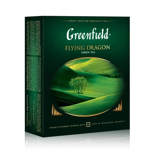 Чай зеленый Greenfield flying dragon, 100 пакетиков, 200 г