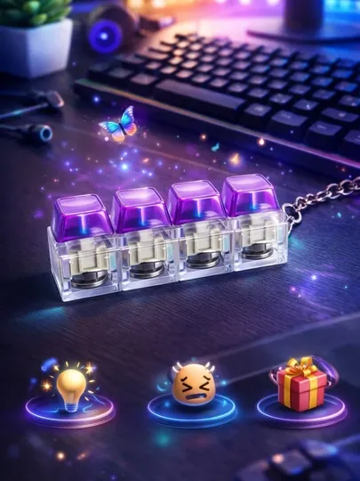 Антистресс клавиши мини keyboard switch брелок 4 штуки click toy стресс релеф