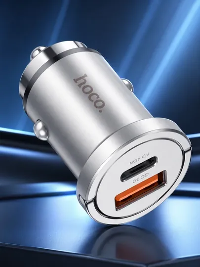 Автомобильное зарядное Hoco NZ10, 45W, USB-C, PD + QC 3.0
