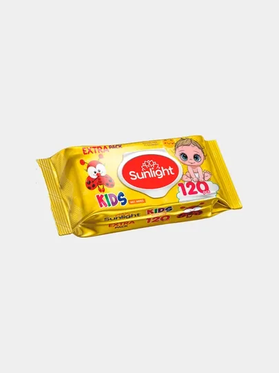 Влажные салфетки "Kids божья коровка" Sunlight, 120 шт
