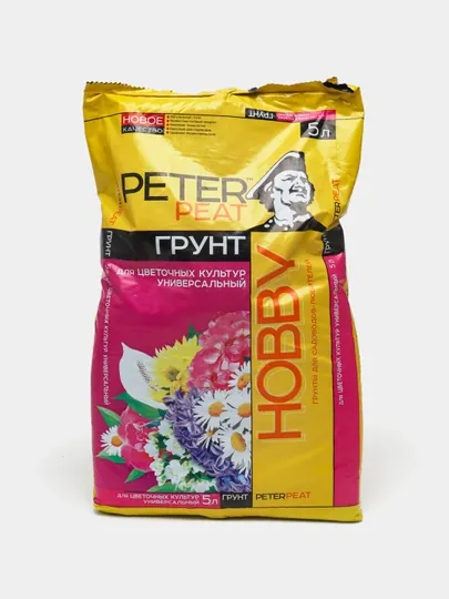 Питательный торфяной грунт для цветочных культур, универсальный, 5 л