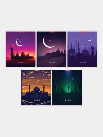 Тетрадь, А5, 96 листов, клетка, Мечети, 5 шт