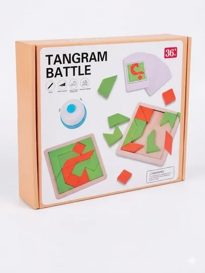 Tangram Battle: Деревянная битва логики и скорости — развивающая головоломка со звонком