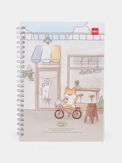 Блокнот спиральный, A5, 60 листов, 70gsm ELA560 (Holiday mood) — ДЕЛИ-560LX08-СВЕТБЕЖ