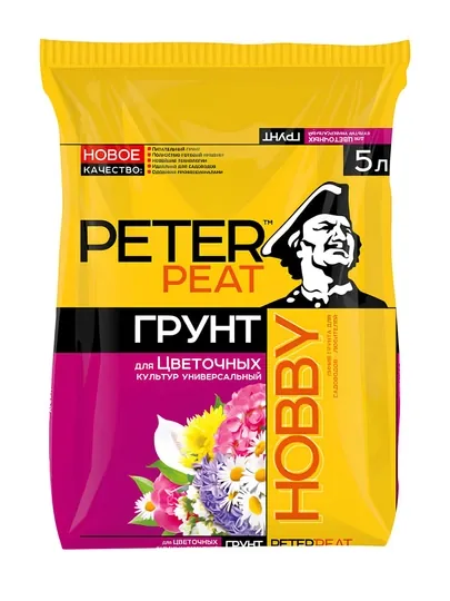 Грунт Peter Peat "Для цветочных растений", универсальный, питательный, 5 л