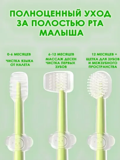 Зубная щетка для детей от 0 до 18 месяцев — AII-ZUBNOY-ЗЕЛЕН