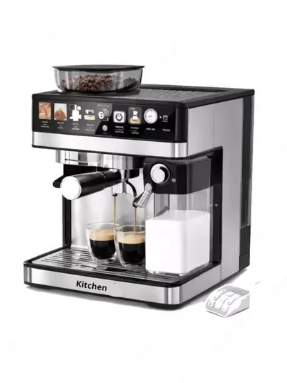 Кофеварка с кофемолкой Kitchen Espresso Coffee Maker KN-011, сенсорная, 1350Вт, 20бар — ZEEKER-KITCHENKN011