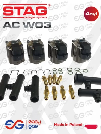 Газовые форсунки STAG AC W03-4 (LPG/CNG) комплект 4 цилиндра, Польша