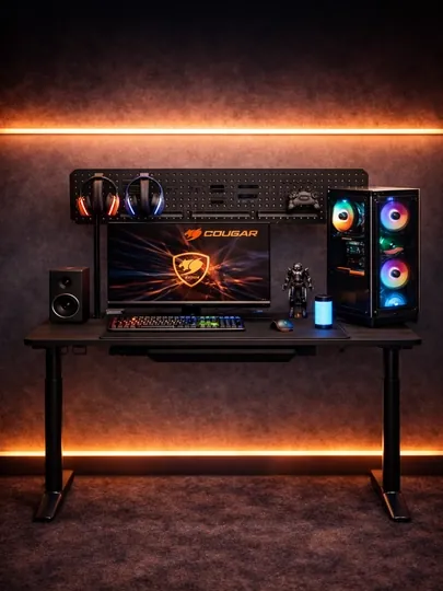 Игровой компьютерный стол Cougar E-Odyssey с панелью для аксессуаров