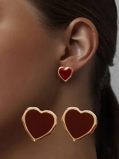 Серьги бижутерия сердце
