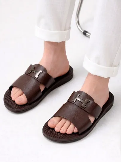 Мужские тапочки, hermes, летняя обувь, 40-44, шлепанцы, на лето