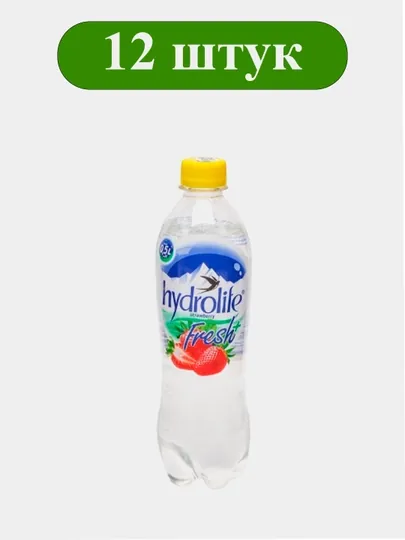 ПЕТФ Ароматизированная Вода "Hydrolife Fresh" - 0,5л - клубника 12 штук — HYDROLI-SKFJВ20
