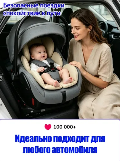Детское автокресло-переноска CQM-07, люлька с лежачим положением, безопасное и удобное