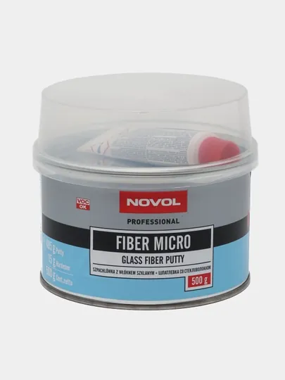 Novol Шпатлевка Fiber Micro, 500 г + 15 г со стекловолокном отвердитель Betox