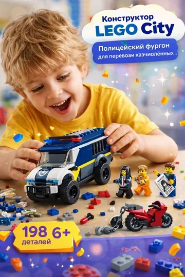 LEGO konstruktor City Mahbuslarni tashish uchun politsiya furgoni 60479