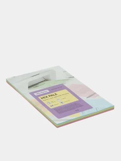 Бумага цветная OfficeSpace 245186 Mix Pale, 5 цветов, А4, 80г/м2, 100 листов