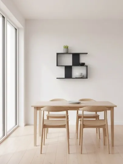 Настенная полка для офиса и дома, 100% собранная, из ЛДСП, 60 x 49 x 15 см — MEBEL5-55SPOLKA-ХРОМ