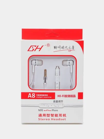 Проводные наушники, вакуумные, для всех устройств, GH A8 — MARKPRO-SIMLI-vakum