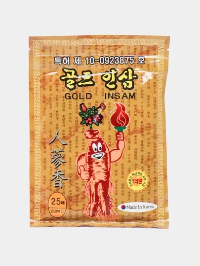 Пластырь женьшень Gold insam, 25 шт листов