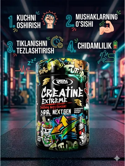 REAL PHARM Creatine Xtreme со вкусом — креатин для энергии, силы и восстановления