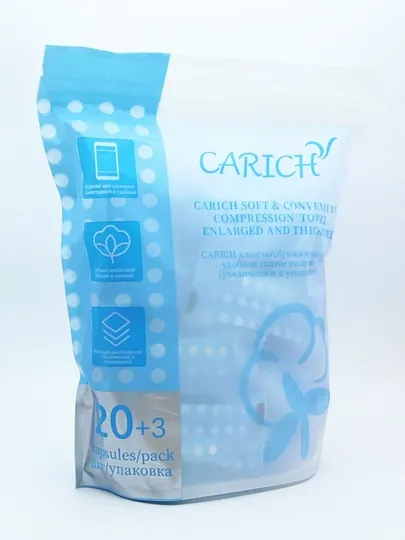 Сжатые полотенца CARICH — мягкие, удобные, увеличенного и утолщённого размера