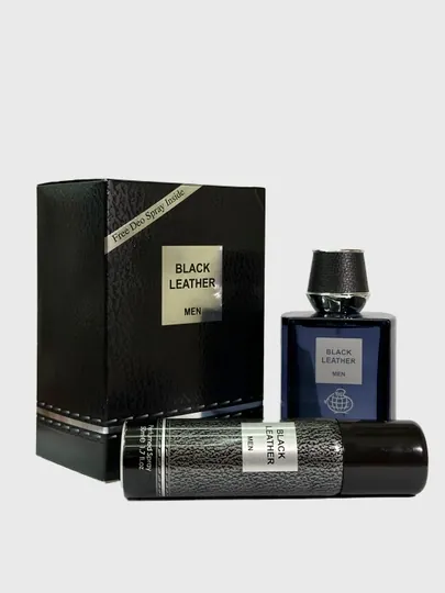 Мужской парфюм Black Leather, дезодорант, Dubai Fragrance World