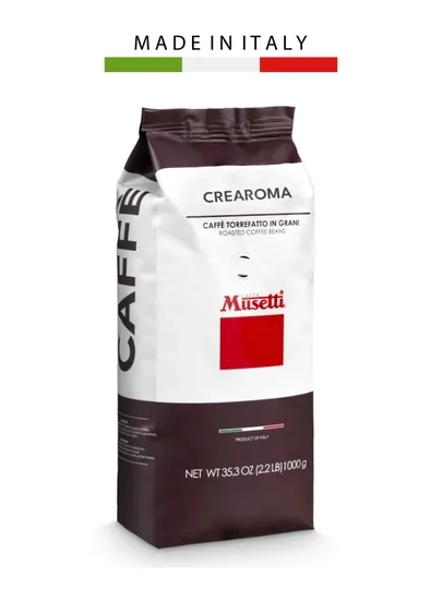 Кофе в зернах Musetti Crearoma, 60% арабика - 40% робуста, 1 кг