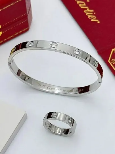 Xuping Cartier Clash, набор из браслета и кольца — XUPINGC-CARTIER1-ГОЛУБ-17