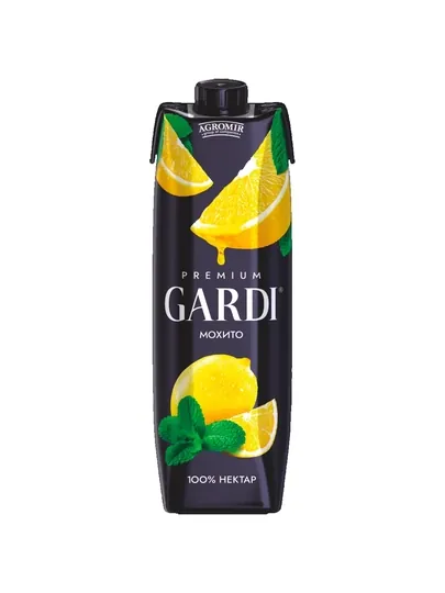 Нектар лимона с мятой с добавлением яблока и винограда GARDI 1 л, Tetra Aseptic