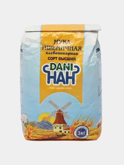 Мука тм DANI HAH  пшеничная высший сорт 3 кг — DANIHA-НОГ