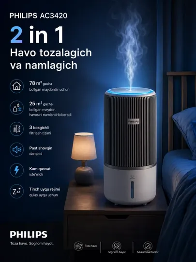 PHILIPS AC3420 — это современный прибор 2 в 1
