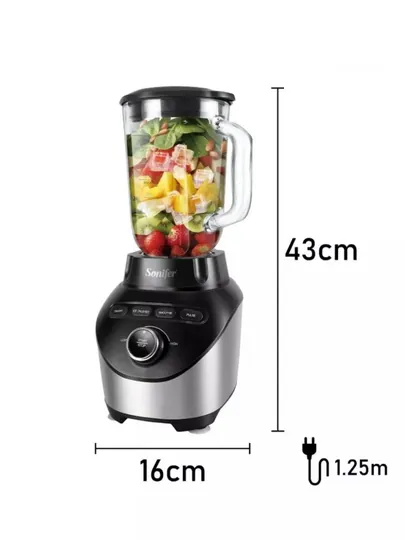 Стационарный блендер SONIFER 2 л, 1800 Вт — измельчает лёд, мясо, овощи — SONFUZB-SONIFERBLENDERLAR41VA43-ЧЕРН