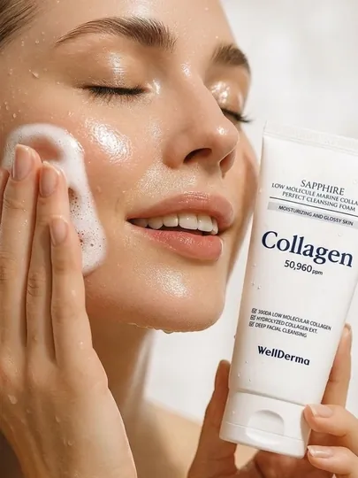 WellDerma Sapphire Коллагеновая пена для лица, увлажняющая, 150 мл