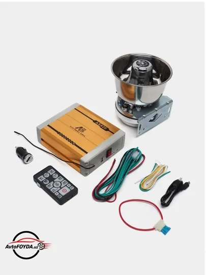Автосирена AS820, 600W–1200W, дистанционное управление, мощная система, 12V