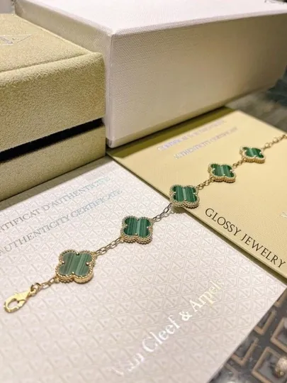 Браслеты для женщин и девочек Clover Van Cleef, не меняет цвет и не темнеет — FSNLADY-VANCLEF-ЗЕЛЕН