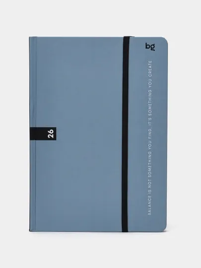 Ежедневник датированный 2026, А5, 7БЦ BG"Monochrome. Fog", серый, soft touch