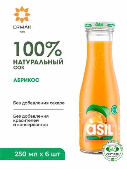 Сок Абрикосовый Asil, 6-штук по 250мл — ERMAK01-P1A26C5