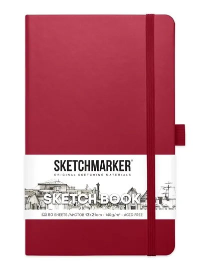 Блокнот для зарисовок Sketchmarker в твердой обложке, 140 г/м2, 13 x 21 см, 80 листов