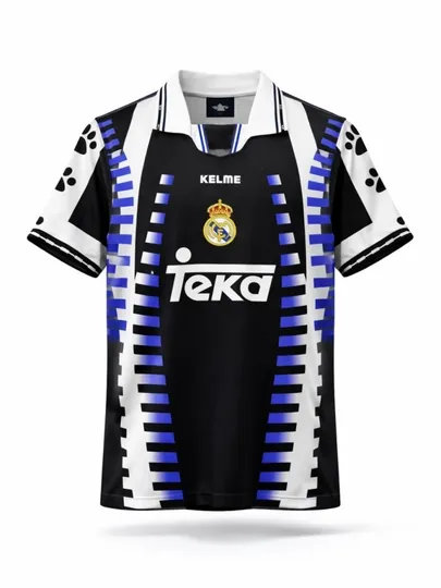 Ретро формы Real Madrid и Barcelona, качественные, размеры M–XXL — SCATO-RETROBARCAREAL-ЧЕРНСТЕ-L