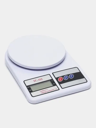 Кухонные электронные весы 7 кг, kitchen scale digital 1 г точность SF-400 — NURMART-TAROZI12-БЕЛЫЙ