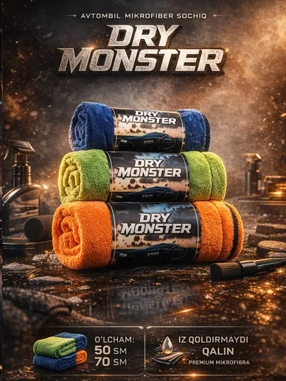 Dry Monster микрофибровое полотенце, полотенце для кузова, автомобильная тряпка 50 см x 70 см