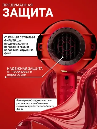 Профессиональный фен, фен для сушки и укладки волос, ионизатор
